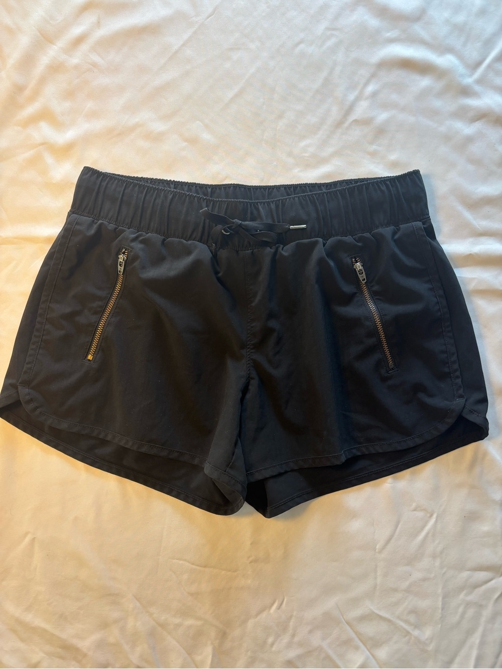 Athleta Black Zip-Pocket Athletic Shorts Size S